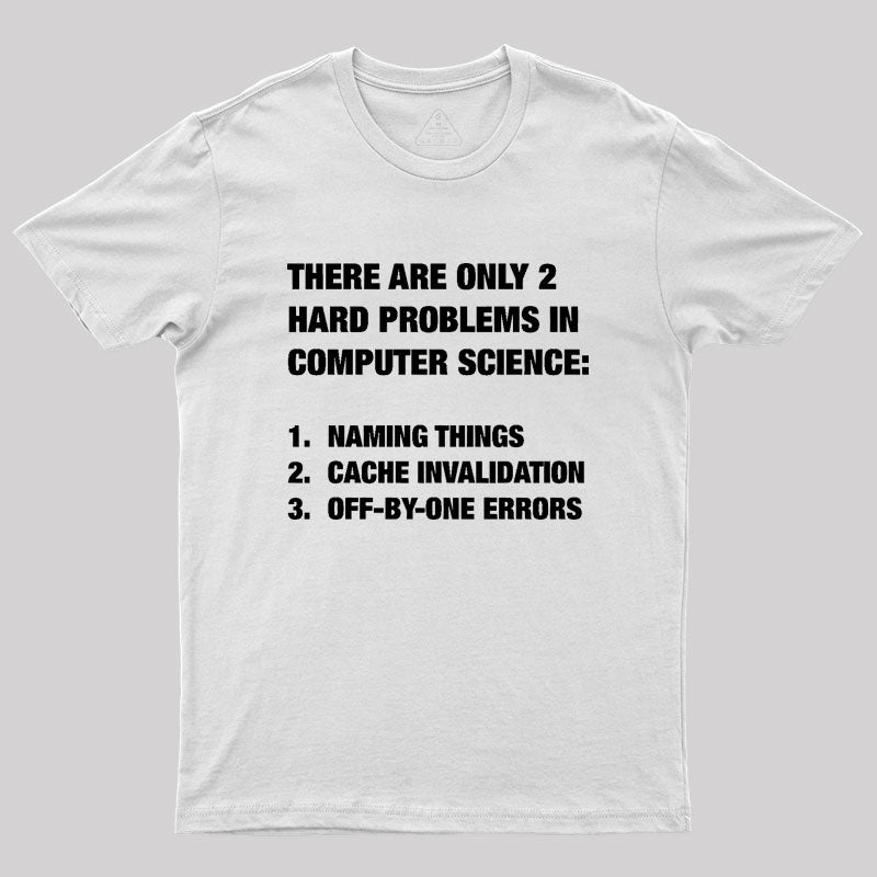 Only 2 hard problems in computer science Geek T-Shirt