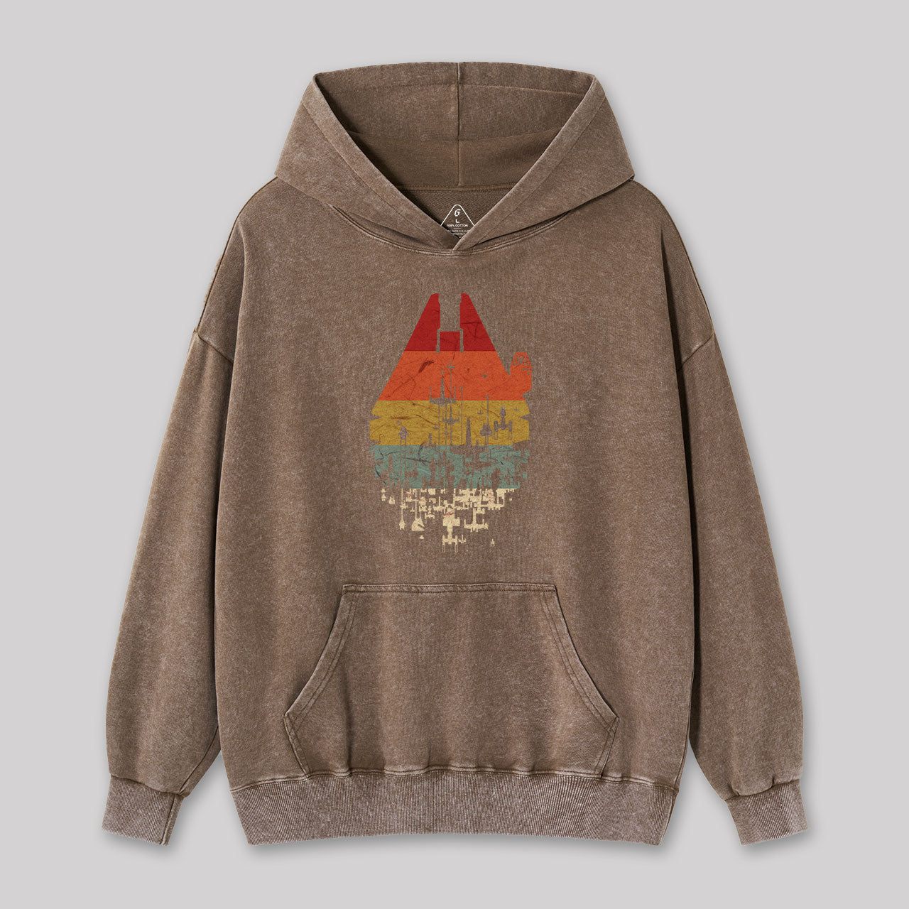 Retro Battleship Geek Washed Hoodie