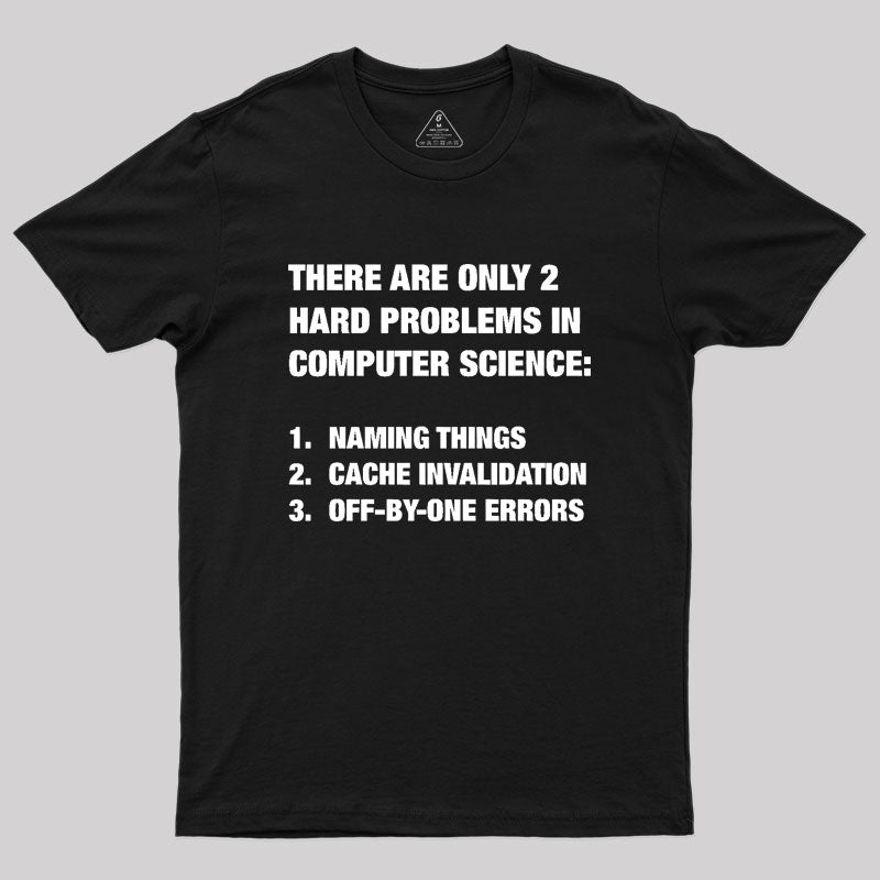 Only 2 hard problems in computer science Geek T-Shirt