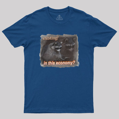 Economy Raccoon Meme Nerd T-Shirt