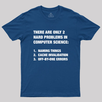 Only 2 hard problems in computer science Geek T-Shirt