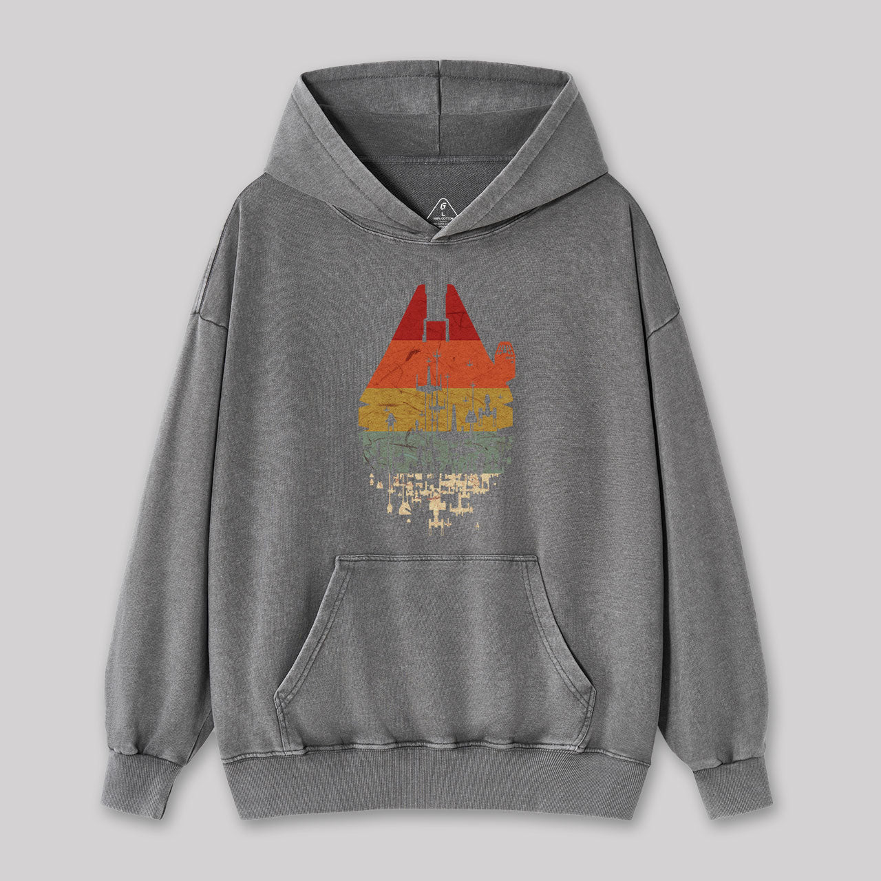 Retro Battleship Geek Washed Hoodie