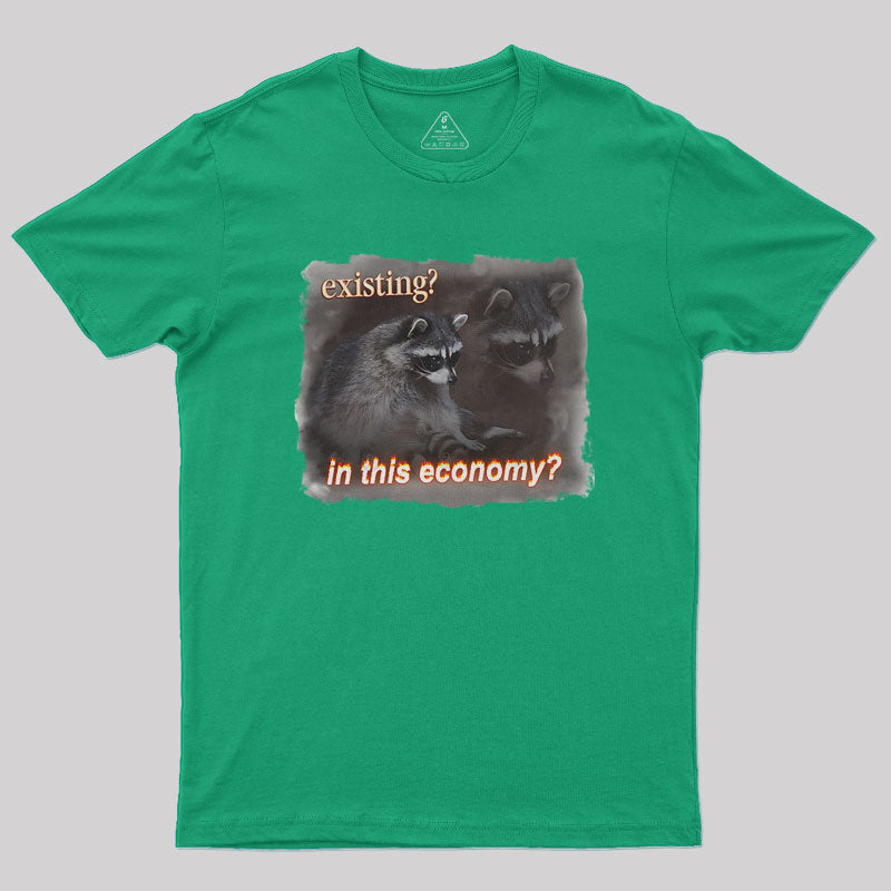 Economy Raccoon Meme Nerd T-Shirt