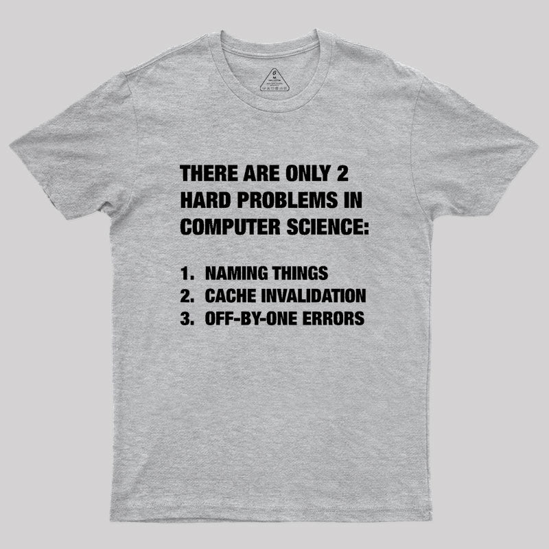 Only 2 hard problems in computer science Geek T-Shirt