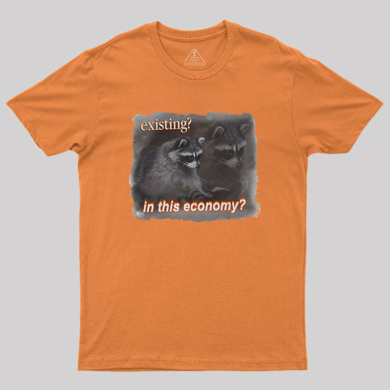 Economy Raccoon Meme Nerd T-Shirt