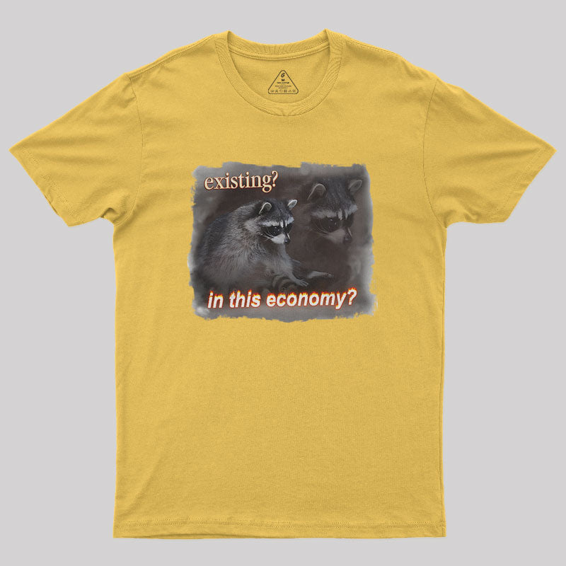 Economy Raccoon Meme Nerd T-Shirt