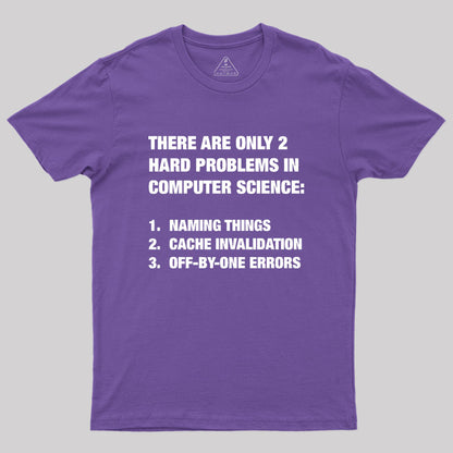 Only 2 hard problems in computer science Geek T-Shirt