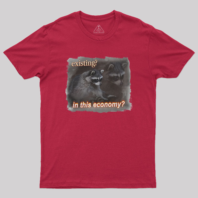 Economy Raccoon Meme Nerd T-Shirt