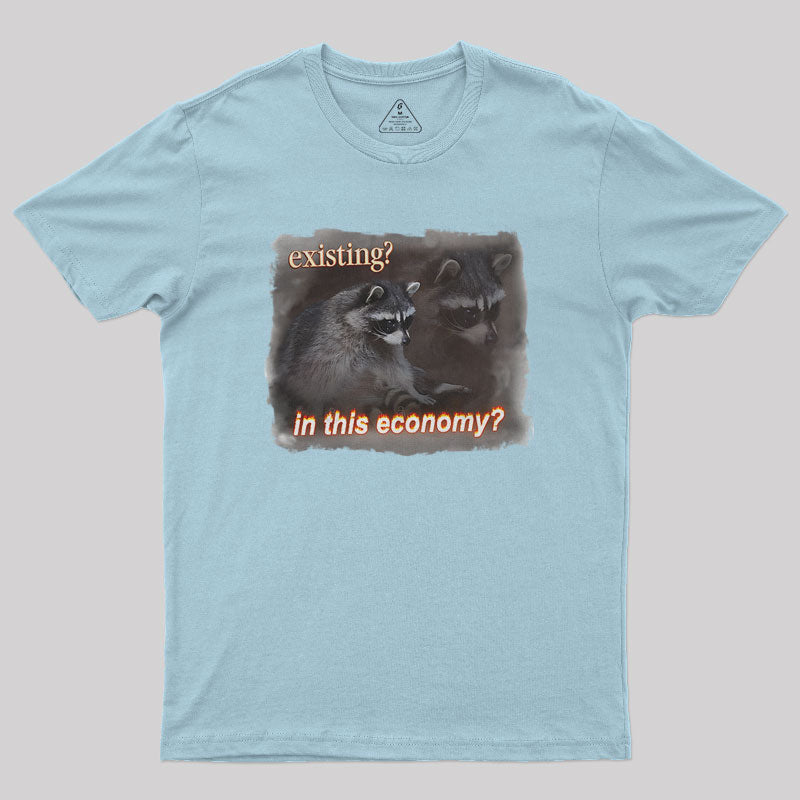 Economy Raccoon Meme Nerd T-Shirt