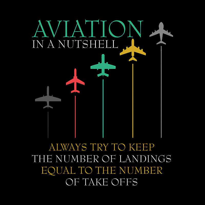 Funny Pilot Aviation In A Nutshell Geek T-Shirt