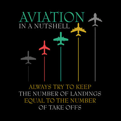 Funny Pilot Aviation In A Nutshell Geek T-Shirt