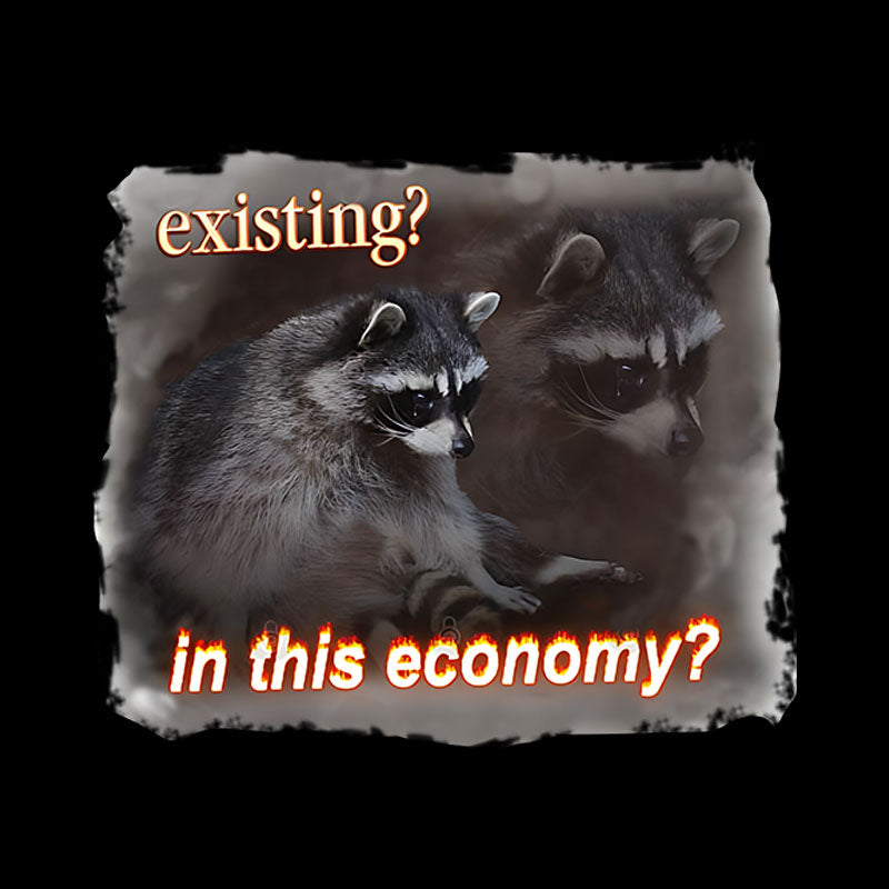 Economy Raccoon Meme Nerd T-Shirt