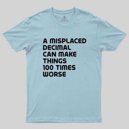 A misplaced decimal can make things 100 times worse Geek T-Shirt