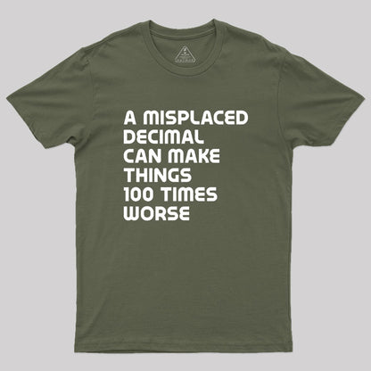 A misplaced decimal can make things 100 times worse Geek T-Shirt