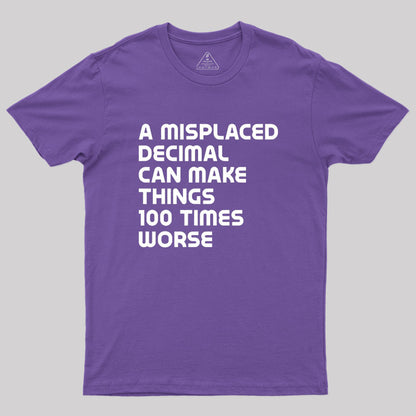 A misplaced decimal can make things 100 times worse Geek T-Shirt