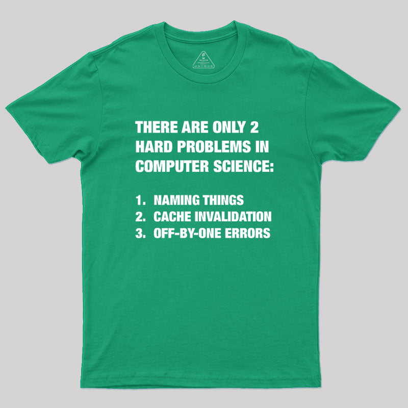 Only 2 hard problems in computer science Geek T-Shirt