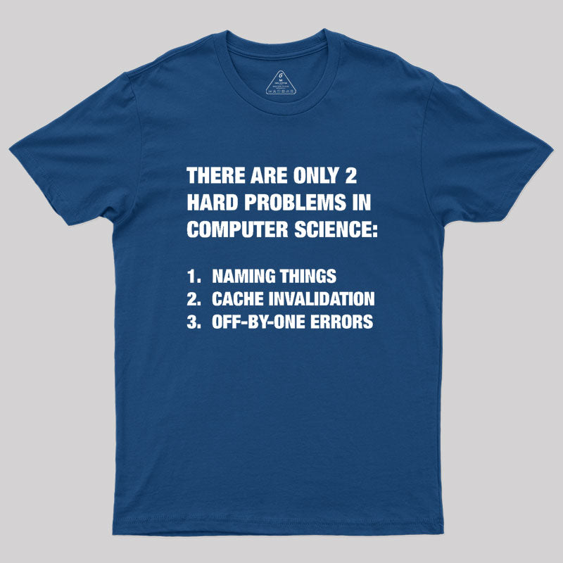 Only 2 hard problems in computer science Geek T-Shirt