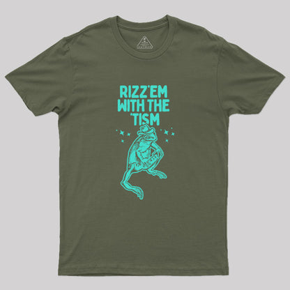 Rizz 'Em With The Tism Frog Geek T-Shirt