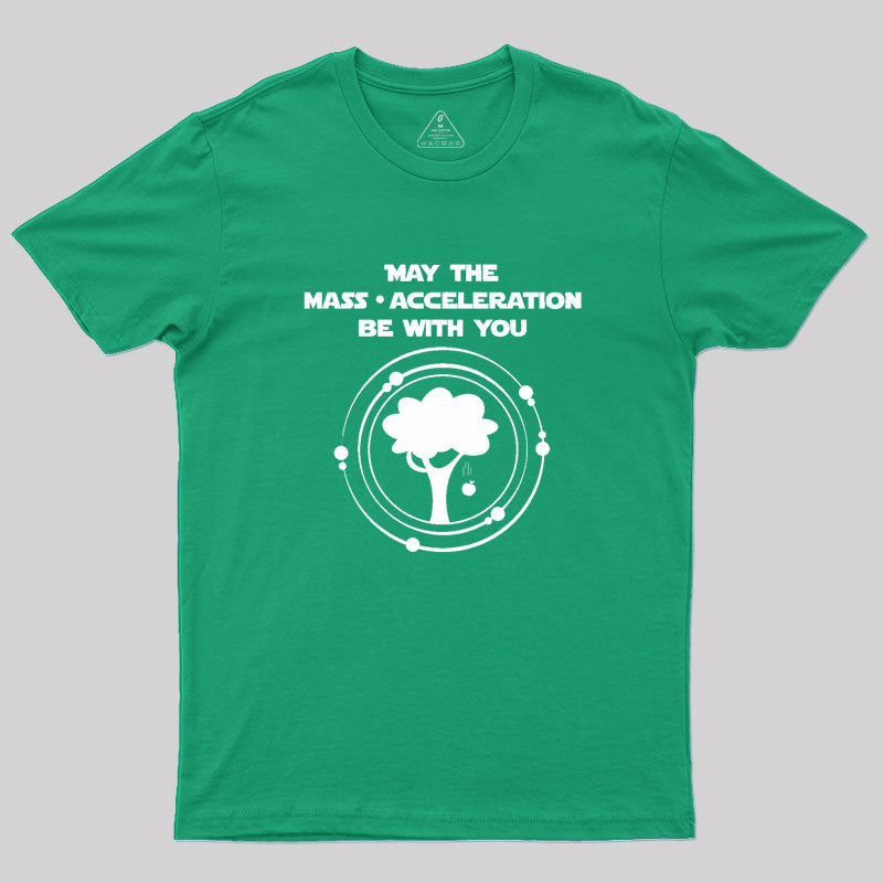 May the mass times acceleration be with you Geek T-Shirt