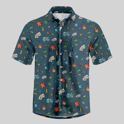 Meeple Board Game Button Up Pocket Shirt