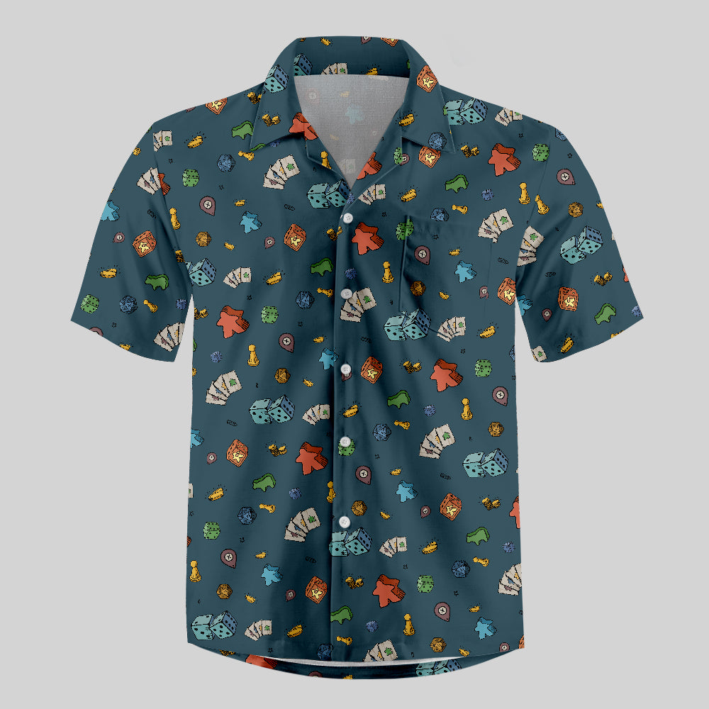 Meeple Board Game Button Up Pocket Shirt