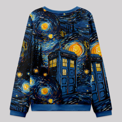 Starry Night Phone Booth Knit Sweatshirt