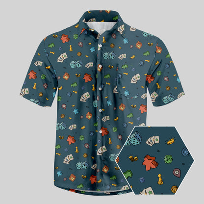 Meeple Board Game Button Up Pocket Shirt