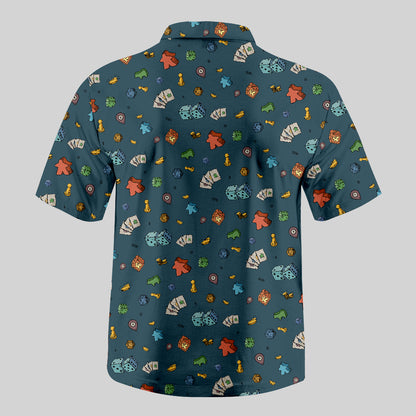 Meeple Board Game Button Up Pocket Shirt