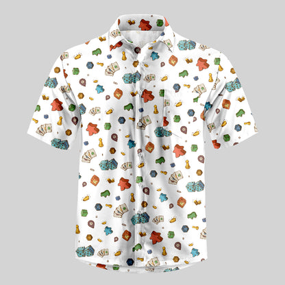 Meeple Board Game Button Up Pocket Shirt