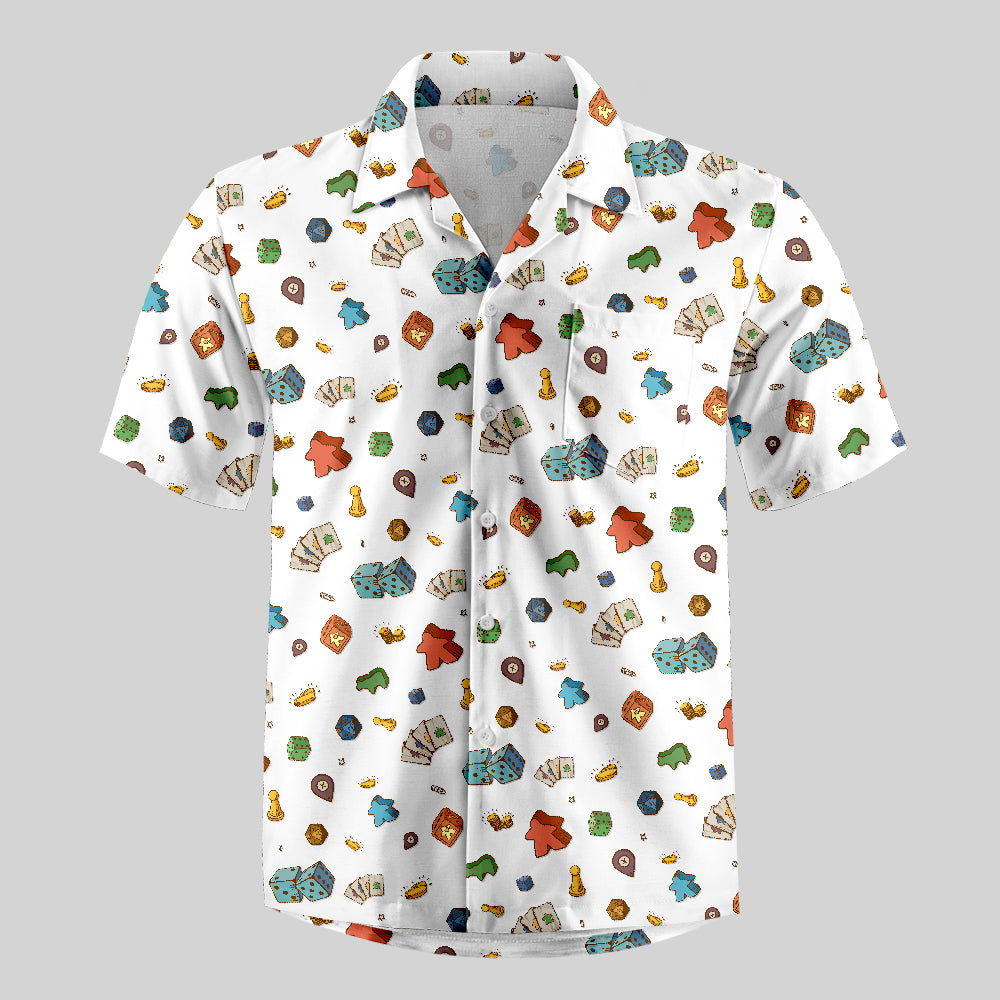 Meeple Board Game Button Up Pocket Shirt