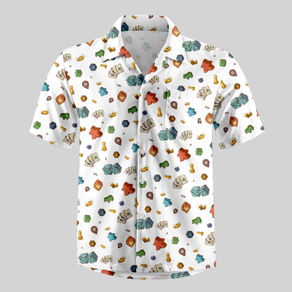 Meeple Board Game Button Up Pocket Shirt