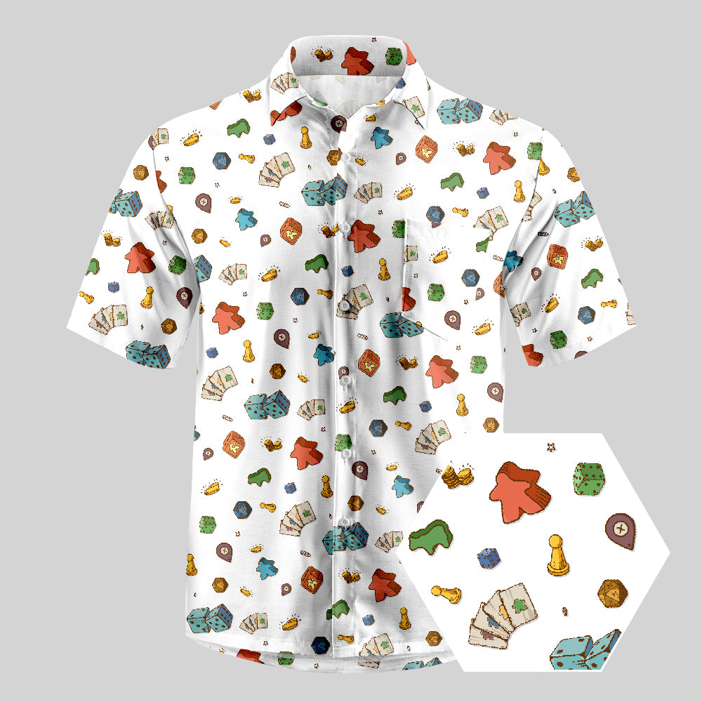 Meeple Board Game Button Up Pocket Shirt