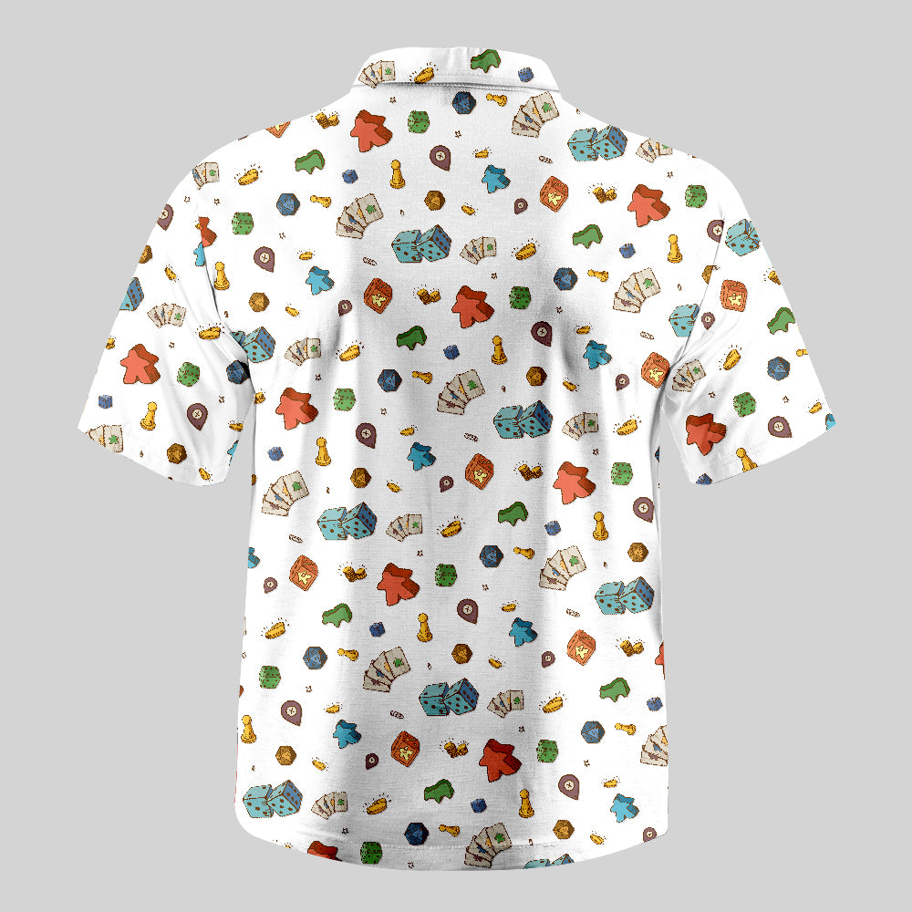 Meeple Board Game Button Up Pocket Shirt