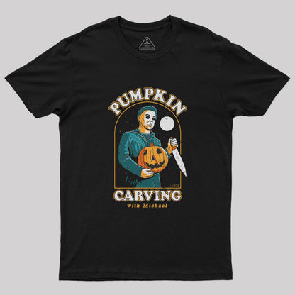 Halloween Pumpkin Carving With Michael Geek T-Shirt