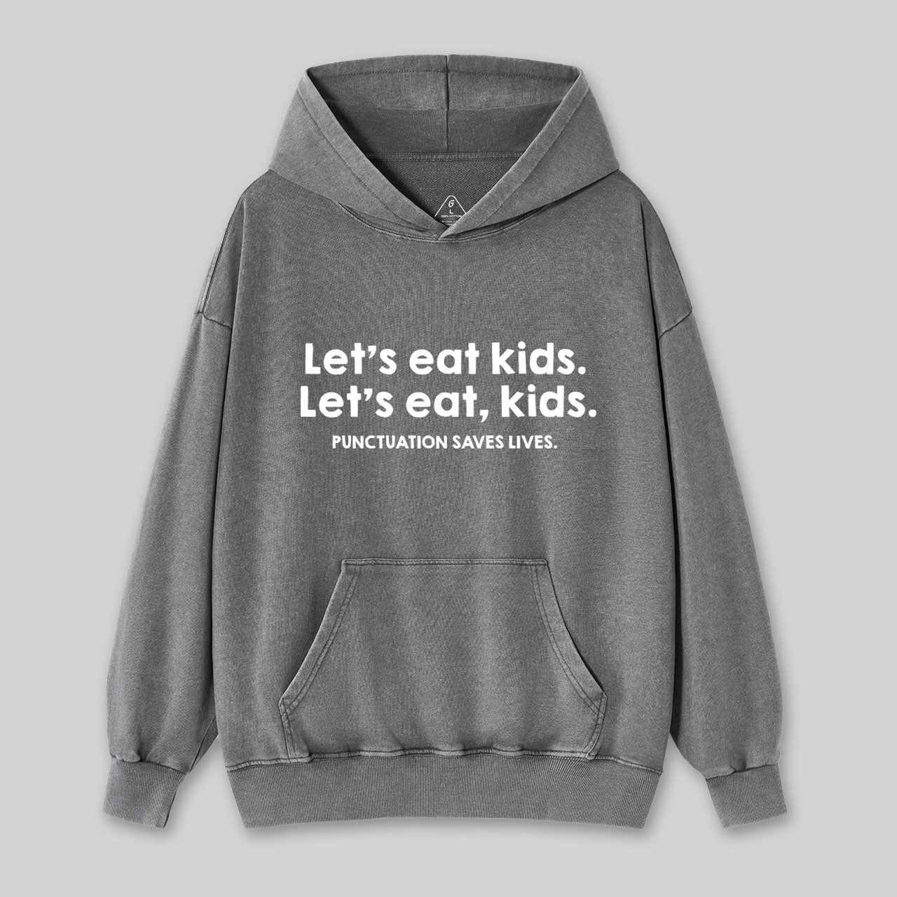 Punctuation Saves Lives Washed Hoodie