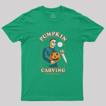 Halloween Pumpkin Carving With Michael Geek T-Shirt