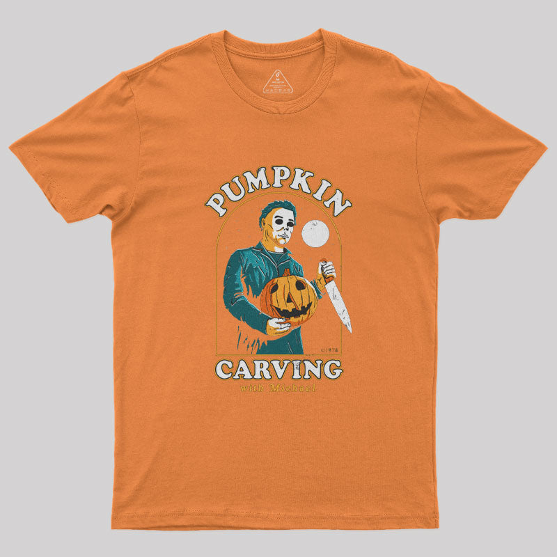 Halloween Pumpkin Carving With Michael Geek T-Shirt