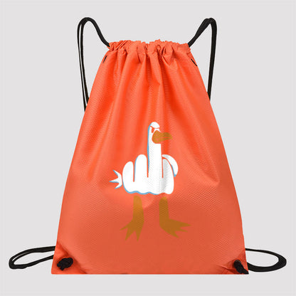 Rude Seagull Design Funny Drawstring Cinch Bag