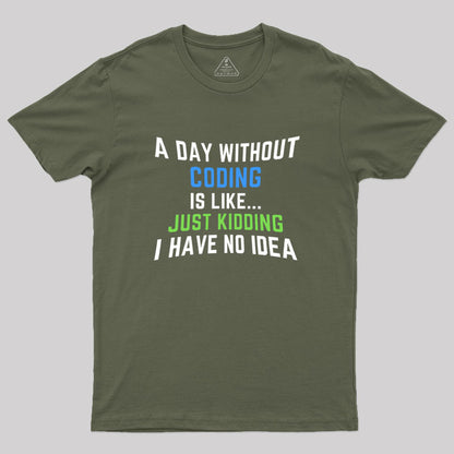 A Day Without Coding Just Kidding No Idea Geek T-Shirt