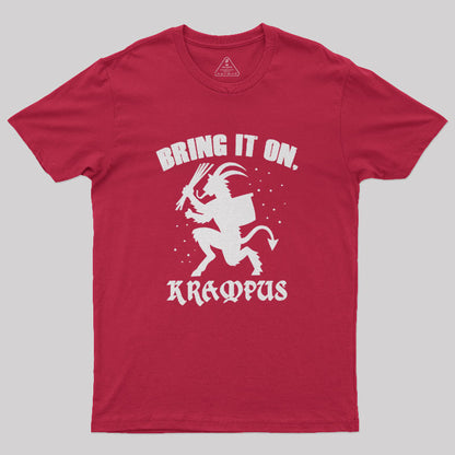 Bring It On Krampus Christmas Slogan Geek T-Shirt