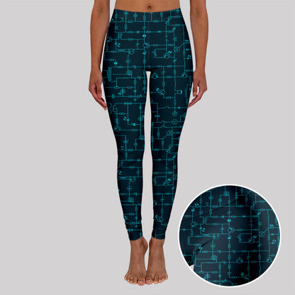 Electronic Components Arrow Dark Blue Geek Leggings