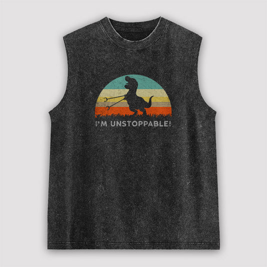 I'm Unstoppable T-Rex Unisex Washed Tank