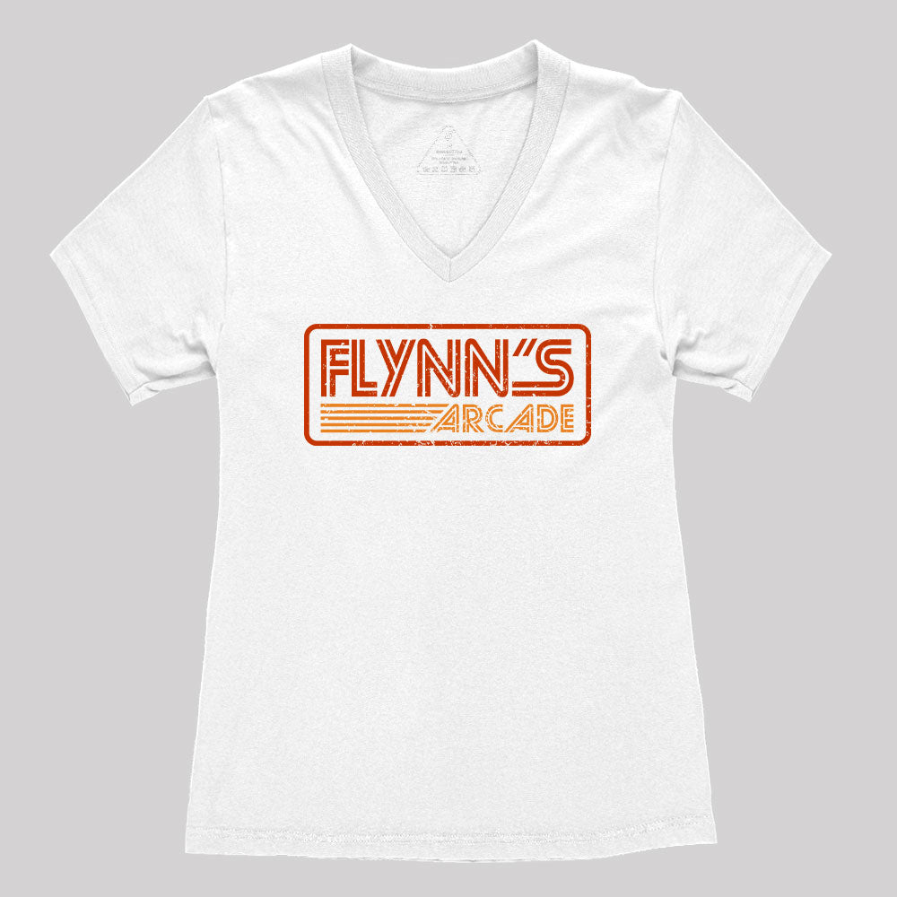 Flynn's Arcade 80s Retro Women's V-Neck T-shirt