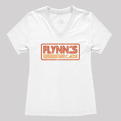 Flynn's Arcade 80s Retro Women's V-Neck T-shirt