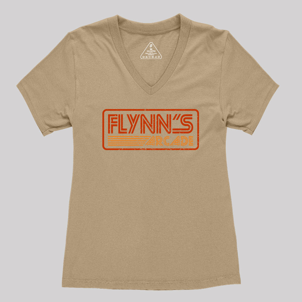 Flynn's Arcade 80s Retro Women's V-Neck T-shirt