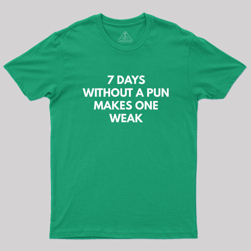 7 Days Without A Pun Makes One Weak Geek T-Shirt