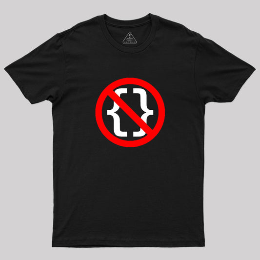 No Braces - Funny Python Coding Design Red/White Geek T-Shirt