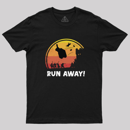 Vintage Run Away Geek T-Shirt