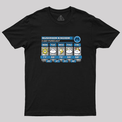 Mushroom Kingdom 5 Day Forecast Geek T-Shirt