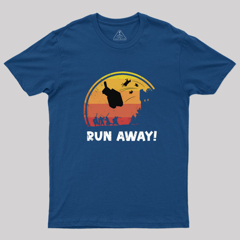 Vintage Run Away Geek T-Shirt